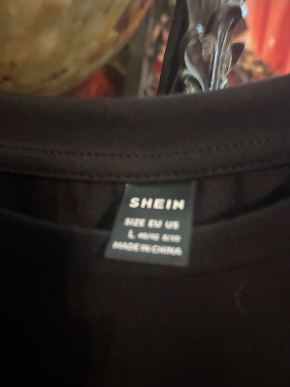 SHEIN Black Short Sleeve Ruffle Mesh Sleeve Tee - L - Picture 6 of 11